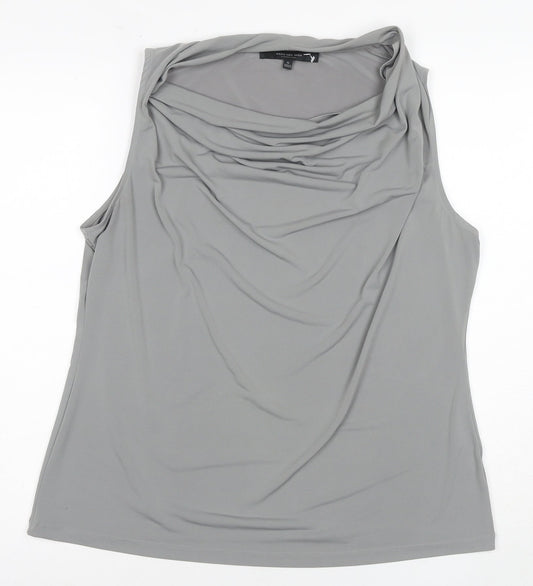 Marc New York Women's Grey Sleeveless Cowl Neck Top XL
