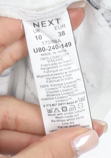 NEXT Women's White Dress Size 10 Sleeveless Viscose