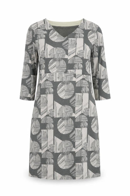 Weird Fish Women’s Grey Geometric Shift Dress Size 12