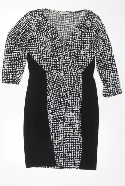 Oasis Women's Black Bodycon Dress, M, Geometric Party