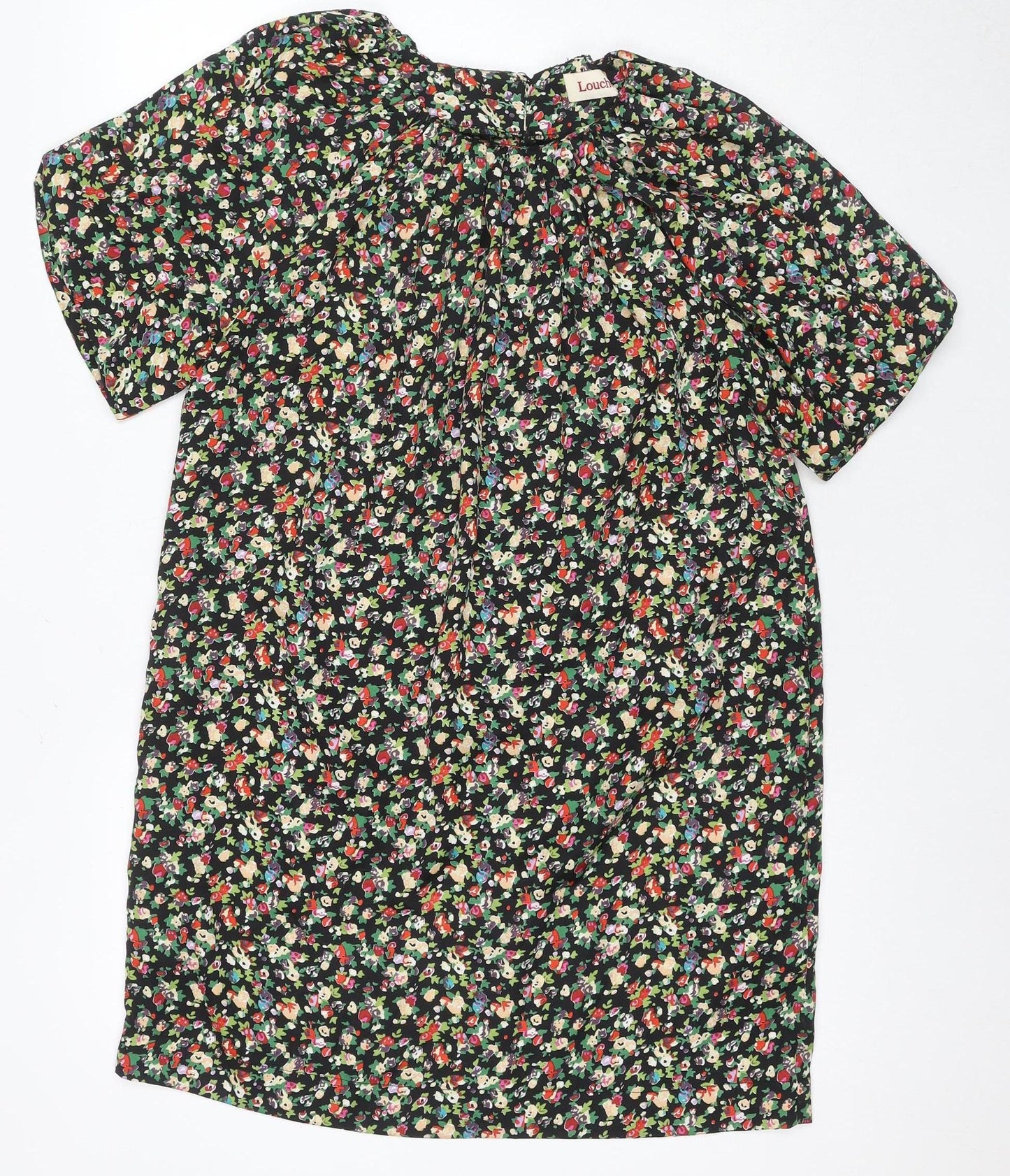 Lounge Women's Black Floral Blouse Short Sleeve Size 8