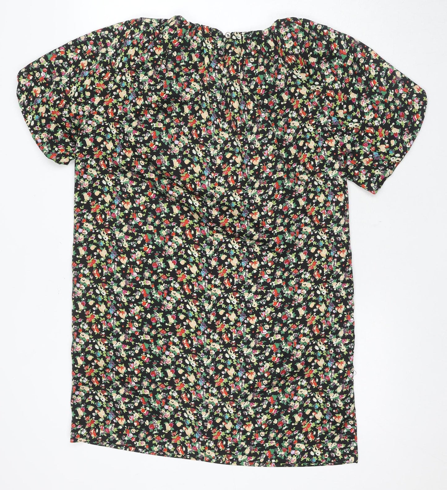 Lounge Women's Black Floral Blouse Short Sleeve Size 8