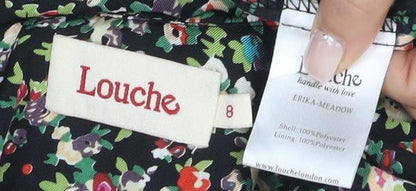 Lounge Women's Black Floral Blouse Short Sleeve Size 8