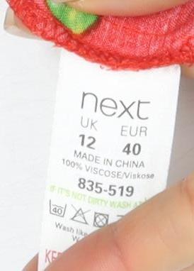 Next Women's Red Floral Dress Size 12