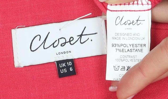 Closet London Pink Fit & Flare Women's Dress - Size 10