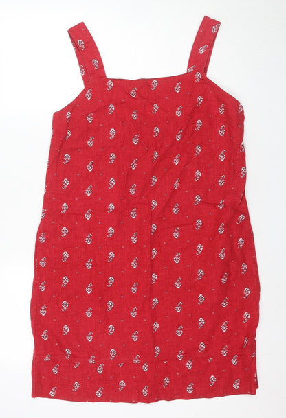 Next Women's Red Floral Slip Dress, Size 10