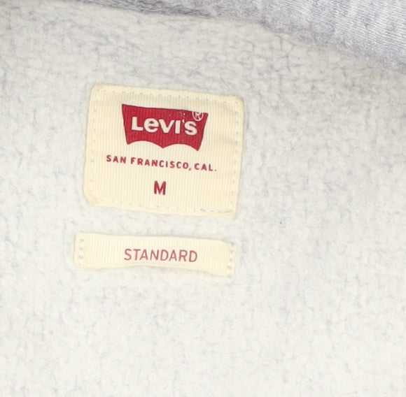 Mens UK Size M Levi's Grey Pullover Hoodie