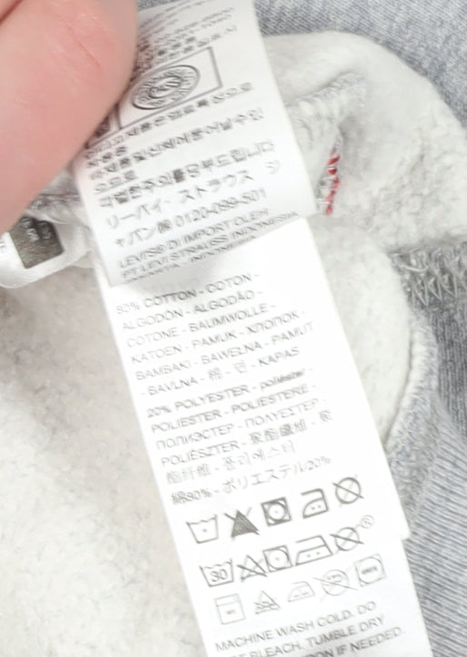 Mens UK Size M Levi's Grey Pullover Hoodie