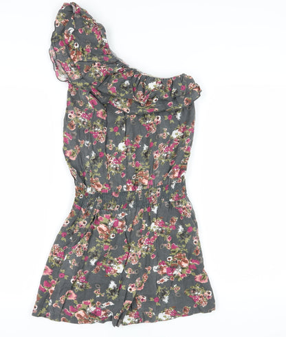Next Women's Multicoloured Floral Cotton Playsuit S