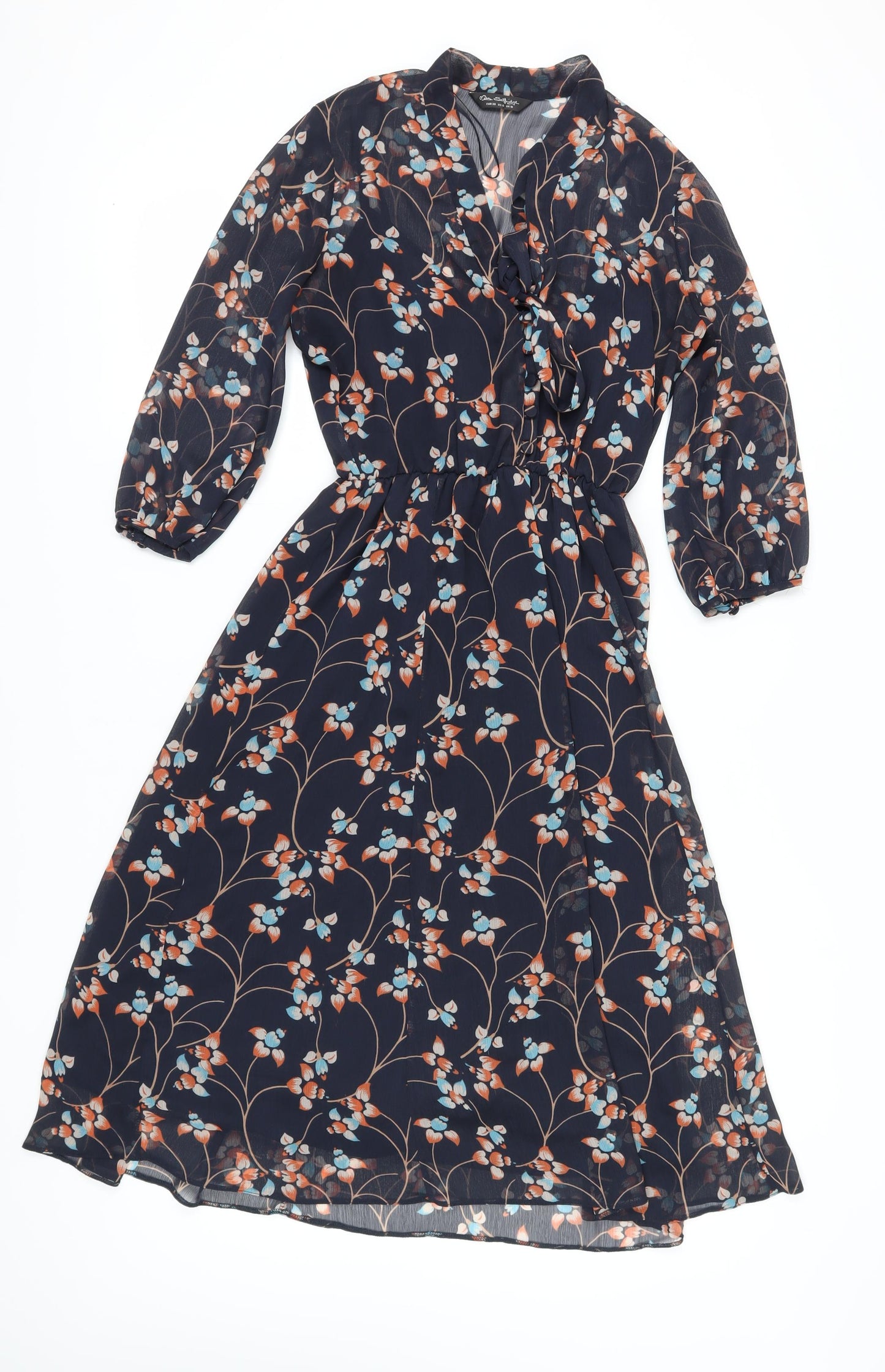 Miss Selfridge Women's Floral V-Neck Midi Dress Size 10