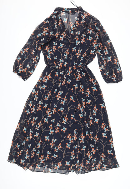 Miss Selfridge Women's Floral V-Neck Midi Dress Size 10