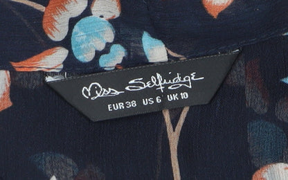 Miss Selfridge Women's Floral V-Neck Midi Dress Size 10