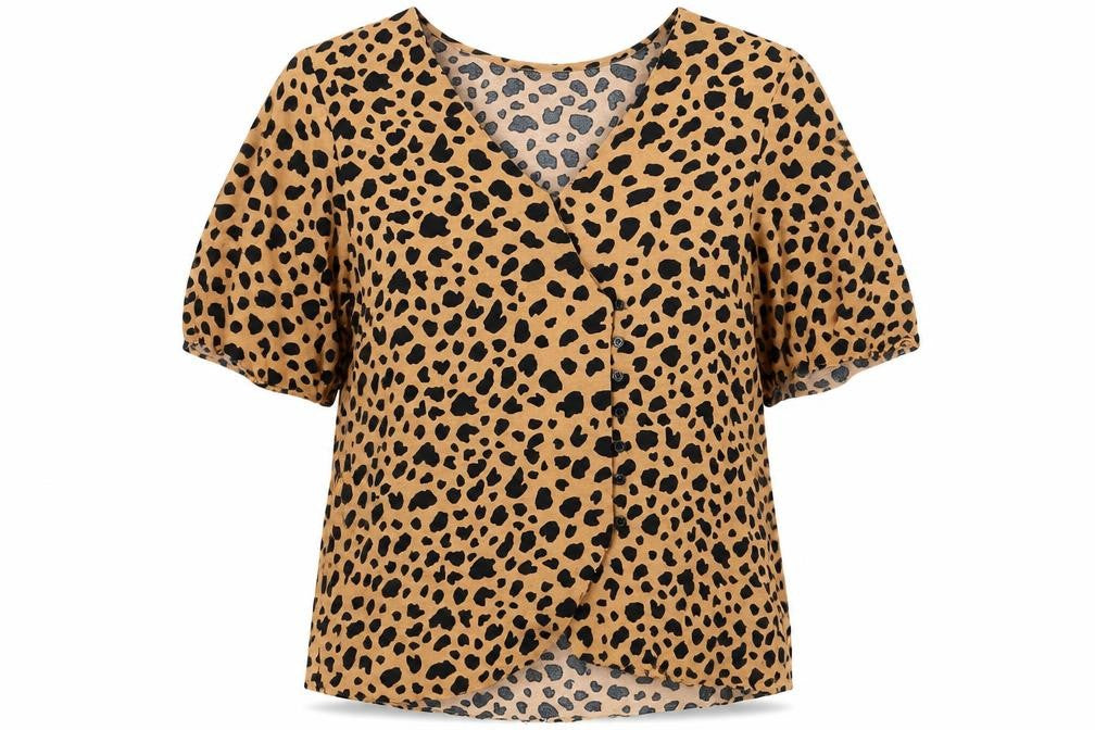 Womens UK Size 12 Warehouse Brown Wrap Blouse