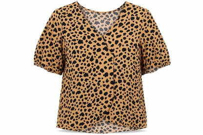 Womens UK Size 12 Warehouse Brown Wrap Blouse