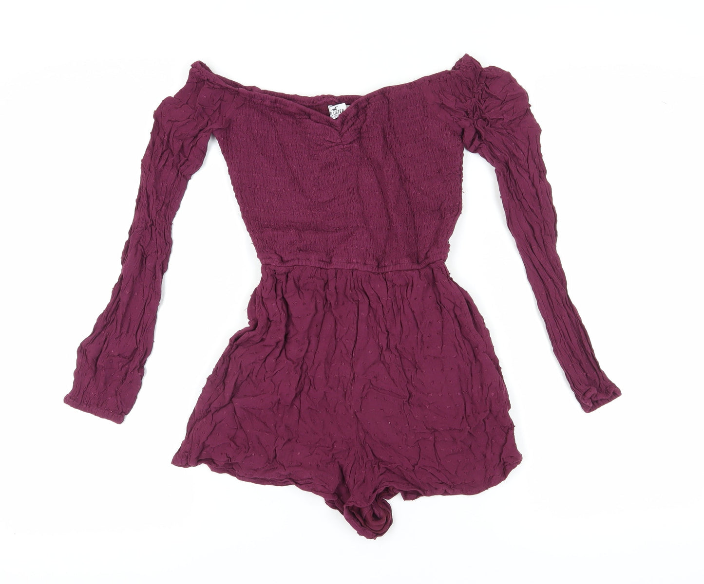 Hollister Women's Purple Playsuit S V-Neck Long Sleeve Casual