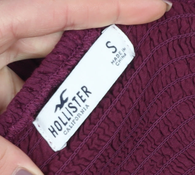 Hollister Women's Purple Playsuit S V-Neck Long Sleeve Casual