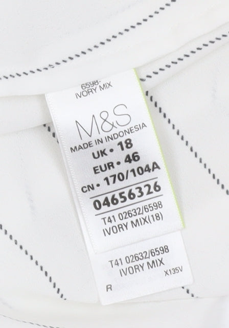 Womens UK Size 18 Marks and Spencer Ivory Basic Blouse