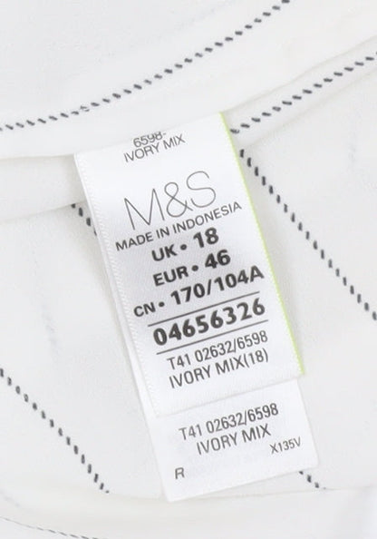 Womens UK Size 18 Marks and Spencer Ivory Basic Blouse