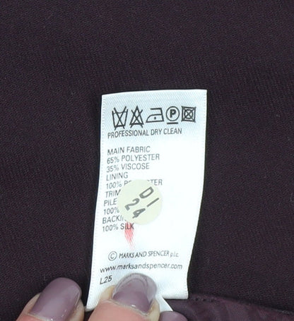 Marks and Spencer Women's Purple Floral Embroidered Skirt