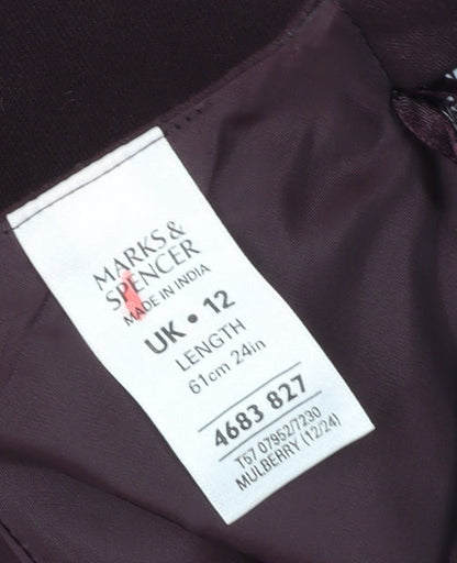 Marks and Spencer Women's Purple Floral Embroidered Skirt