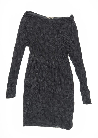 Jigsaw Women's Black S Geometric Long Sleeve Dress
