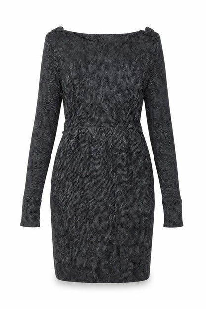 Jigsaw Women's Black S Geometric Long Sleeve Dress