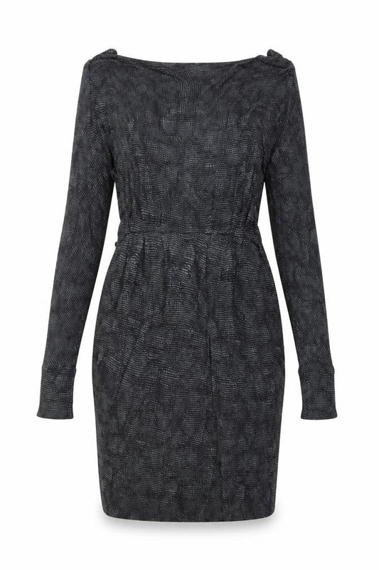 Jigsaw Women's Black S Geometric Long Sleeve Dress