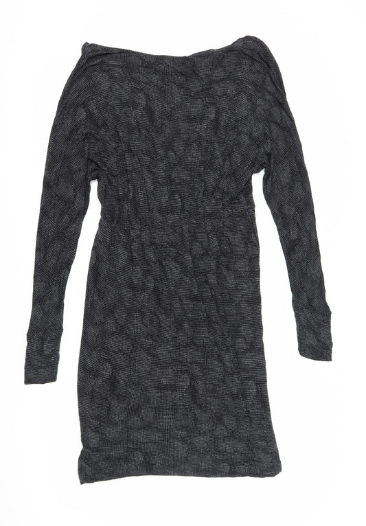 Jigsaw Women's Black S Geometric Long Sleeve Dress
