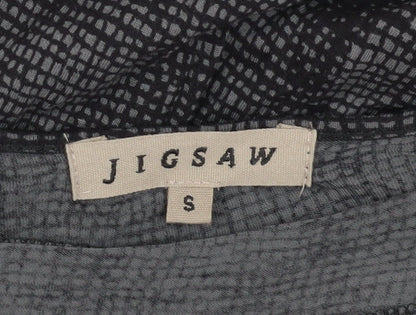 Jigsaw Women's Black S Geometric Long Sleeve Dress
