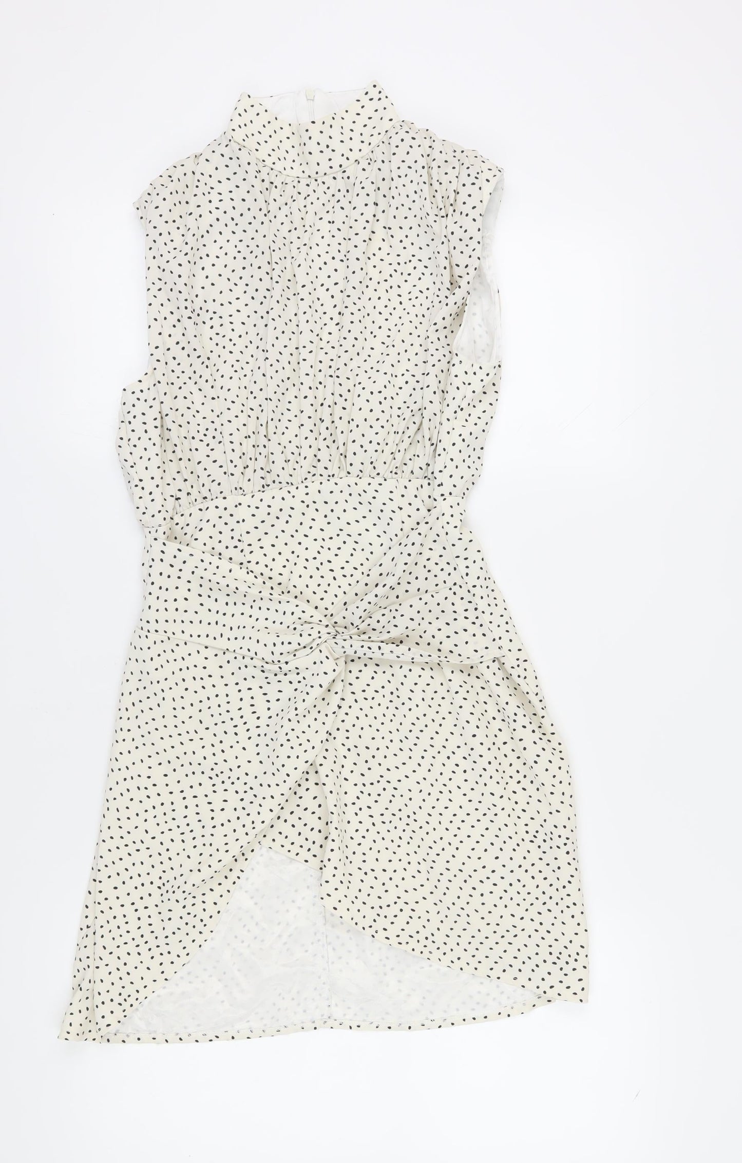 PrettyLittleThing Women Ivory Polka Dot Shift Dress