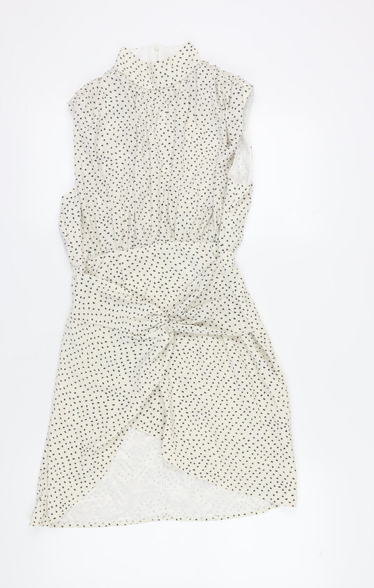 PrettyLittleThing Women Ivory Polka Dot Shift Dress