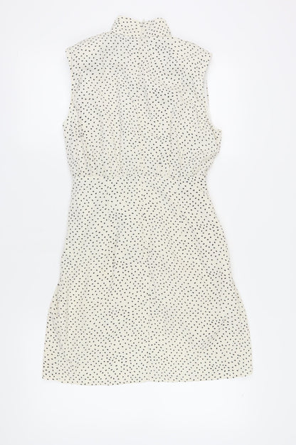 PrettyLittleThing Women Ivory Polka Dot Shift Dress
