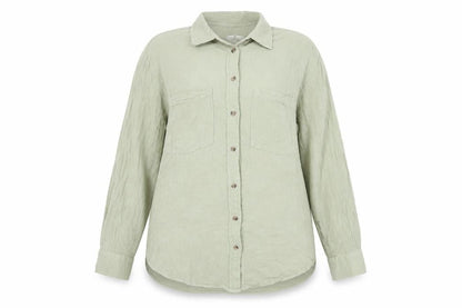 H&M Women's Green XL Button-Up Long Sleeve Shirt