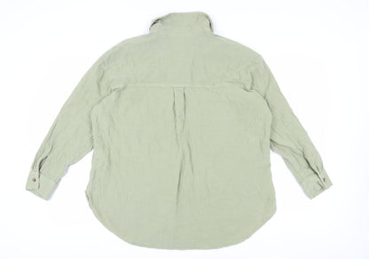 H&M Women's Green XL Button-Up Long Sleeve Shirt