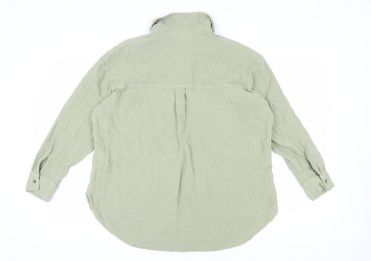 H&M Women's Green XL Button-Up Long Sleeve Shirt