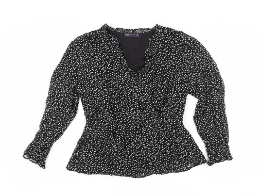 Womens UK Size 12 Marks and Spencer Black Basic Blouse