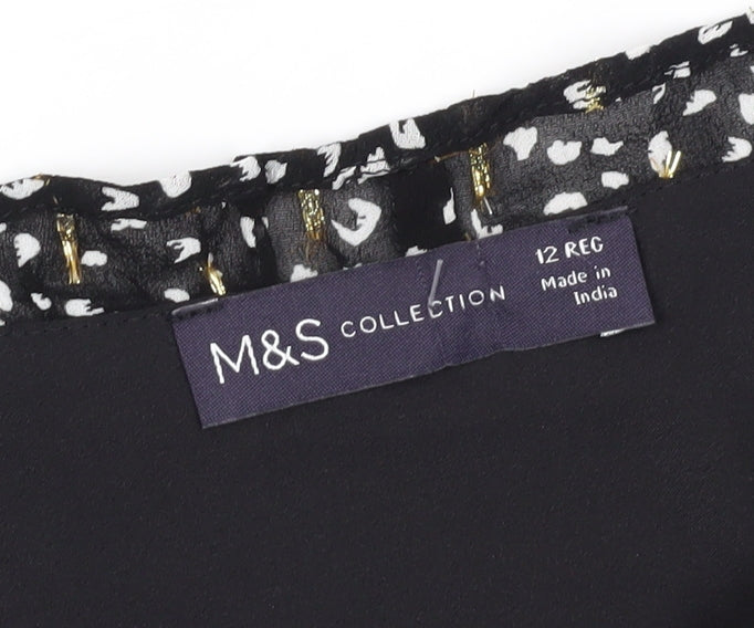 Womens UK Size 12 Marks and Spencer Black Basic Blouse