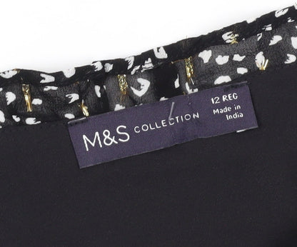 Womens UK Size 12 Marks and Spencer Black Basic Blouse