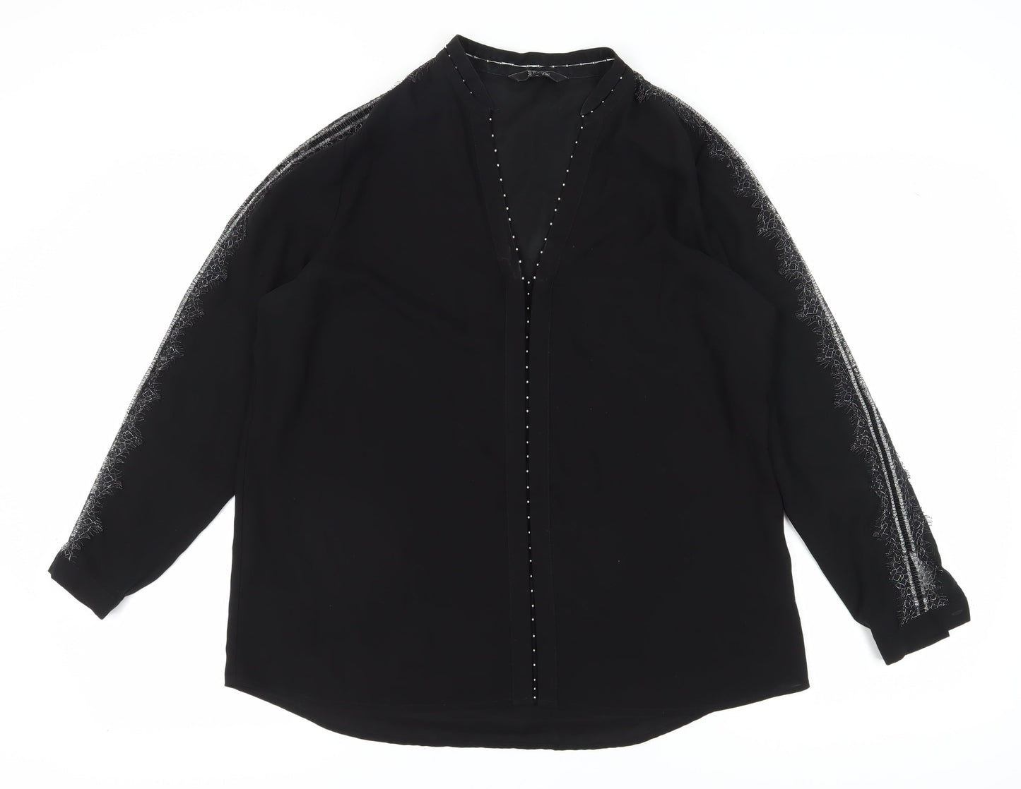 Womens UK Size 14 Star by Julien Macdonald Black Basic Blouse