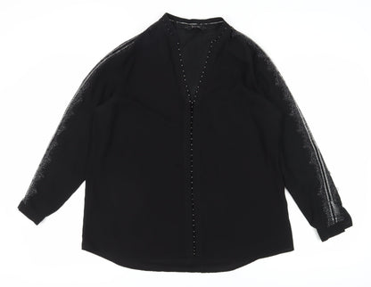 Womens UK Size 14 Star by Julien Macdonald Black Basic Blouse