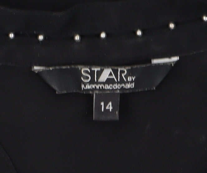 Womens UK Size 14 Star by Julien Macdonald Black Basic Blouse