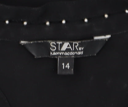 Womens UK Size 14 Star by Julien Macdonald Black Basic Blouse
