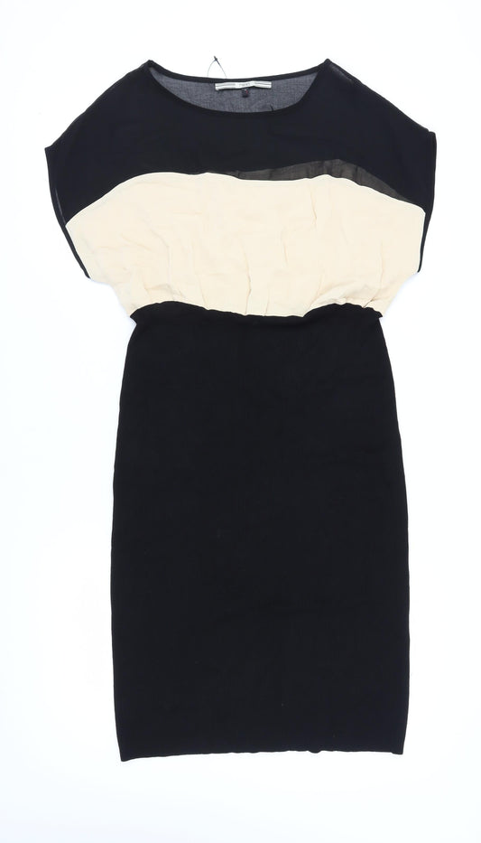 Next Women's Black Beige Pencil Dress, Size 18 Tall