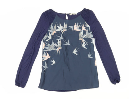 Womens UK Size S Oasis Blue Basic Blouse