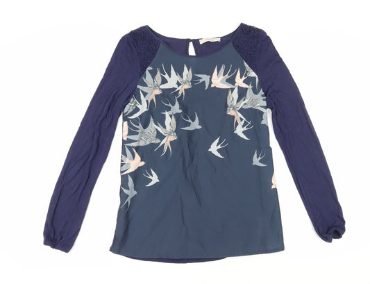 Womens UK Size S Oasis Blue Basic Blouse