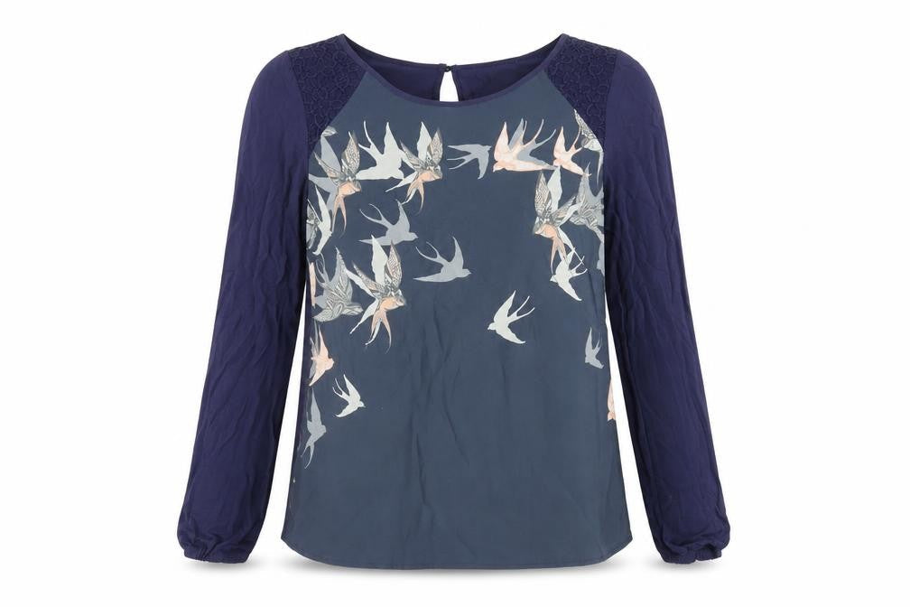 Womens UK Size S Oasis Blue Basic Blouse