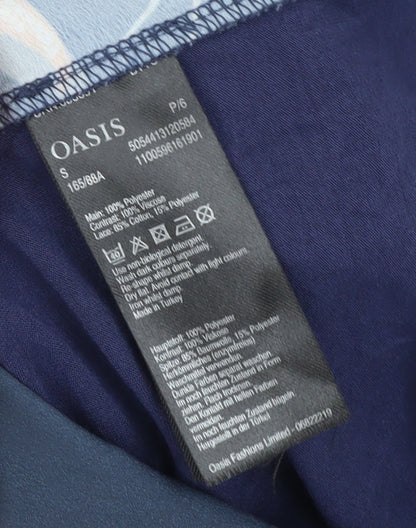 Womens UK Size S Oasis Blue Basic Blouse