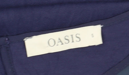 Womens UK Size S Oasis Blue Basic Blouse