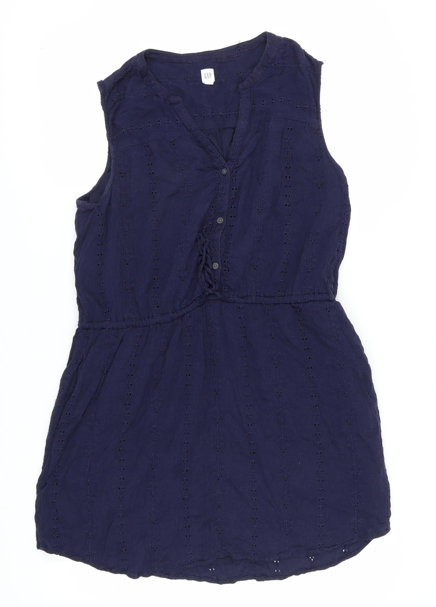 GAP Women's Blue XL Sleeveless Cotton Dress