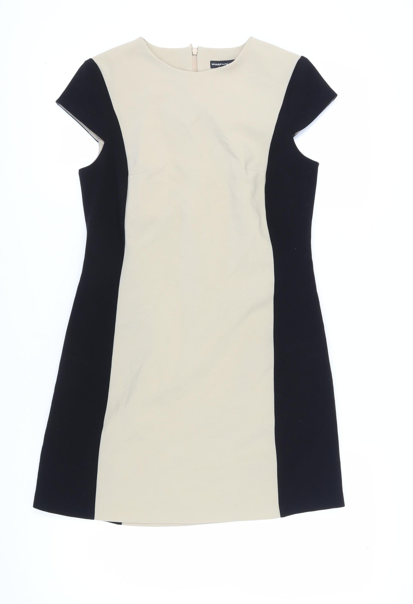 Warehouse Women's Sheath Dress Beige Black Size 12